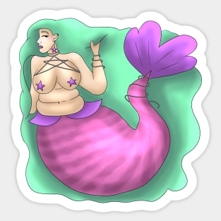 Curvy Mermaid Sticker